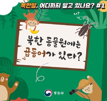 북한말, 어디까지 알고 있나요?#1
북한 동물원에는 곱등어가 있다?