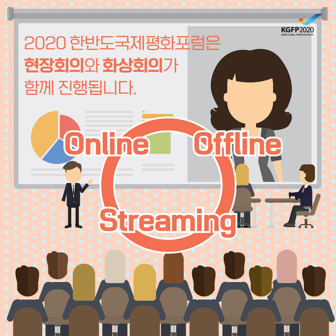 2020 한반도국제평화포럼은 현장회의와 화상회의가 함껮 ㅣㄴ행됩니다
online , offline streaming